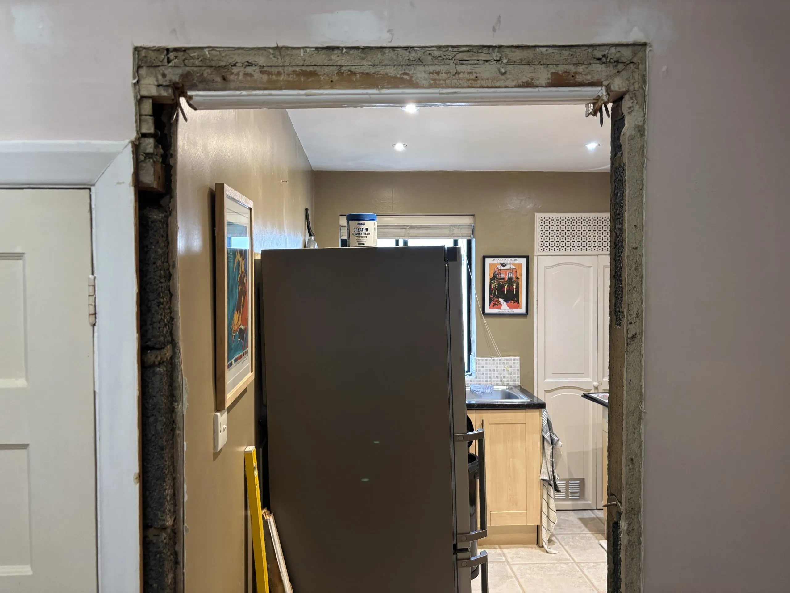Door opening before internal door installation