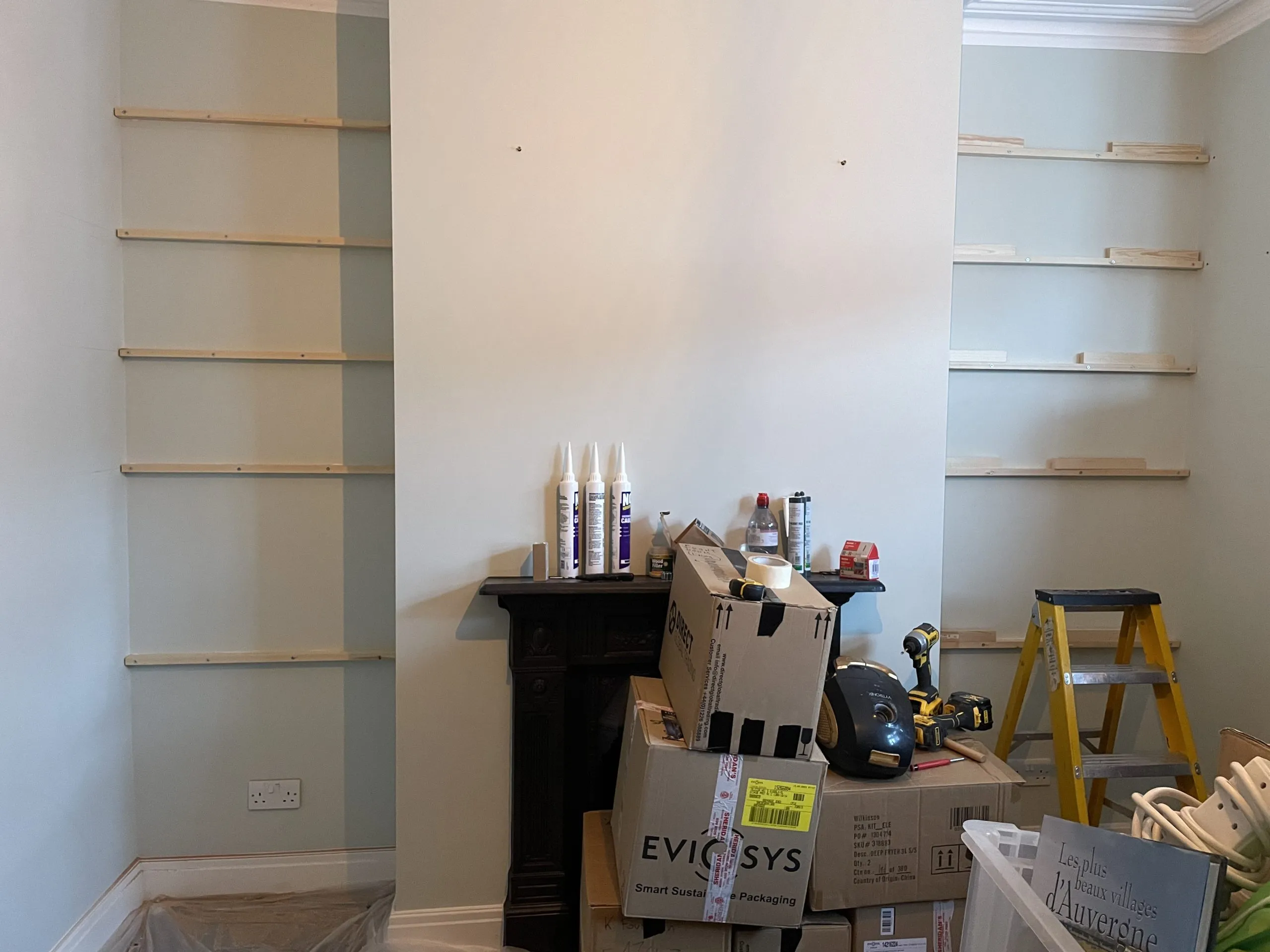 Alcove before shelving installation